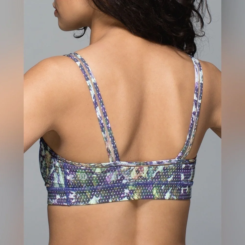 Lululemon Straight Up Bra Floral Sport White Multi (Size 2)